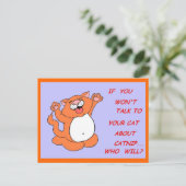 Briefkaart Kat van de vangst (Staand voorkant)