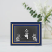 Briefkaart  Katten en Doll Skipping (Staand voorkant)