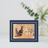 Briefkaart  katten op school (Staand voorkant)