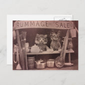 Briefkaart  katten Rummage Verkoop (Voorkant / Achterkant)