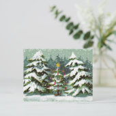 Briefkaart kerstboomfamilie (Staand voorkant)
