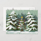 Briefkaart kerstboomfamilie (Voorkant / Achterkant)