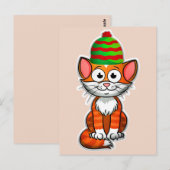 briefkaart kerstkat (Voorkant / Achterkant)