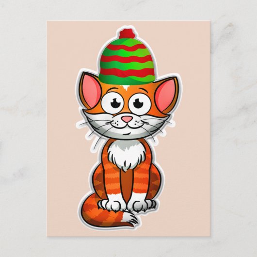 briefkaart kerstkat (Voorkant)