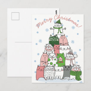 Briefkaart kerstkatten