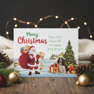 Briefkaart kerstmis Welsh Springer Spaniel