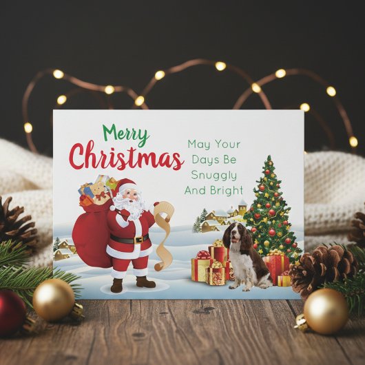 Briefkaart kerstmis Welsh Springer Spaniel
