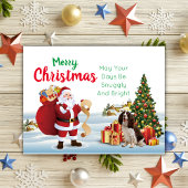 Briefkaart kerstmis Welsh Springer Spaniel