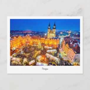 Briefkaart kerstnacht Praag in Tsjechië