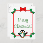 Briefkaart kerstpinguïn (Voorkant / Achterkant)