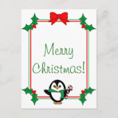 Briefkaart kerstpinguïn (Voorkant)