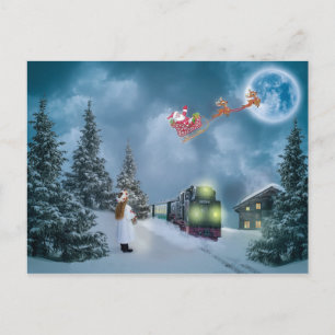 briefkaart kersttrein