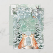 briefkaart kerstvakantie winter robin vossen (Voorkant / Achterkant)