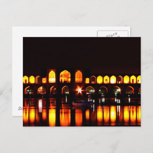Briefkaart Khaju Bridge in Isfahan, Iran (Voorkant / Achterkant)