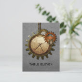 Briefkaart  Kloktabel, grijs (Staand voorkant)