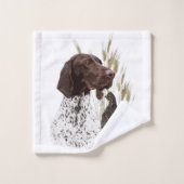 Briefkaart Koffie van het Duitse Shorthaired Point Bad Handdoek (Wasdoekje)