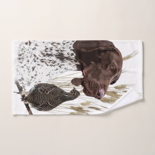 Briefkaart Koffie van het Duitse Shorthaired Point Bad Handdoek (Handdoek)