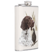 Briefkaart Koffie van het Duitse Shorthaired Point Heupfles (Rechts)