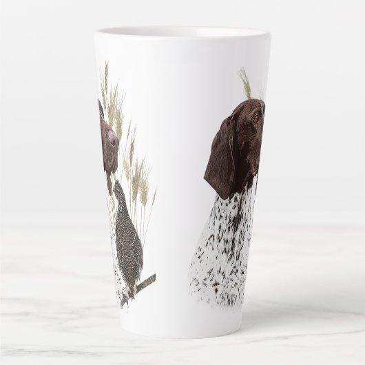 Briefkaart Koffie van het Duitse Shorthaired Point Latte Mok (Voorkant)