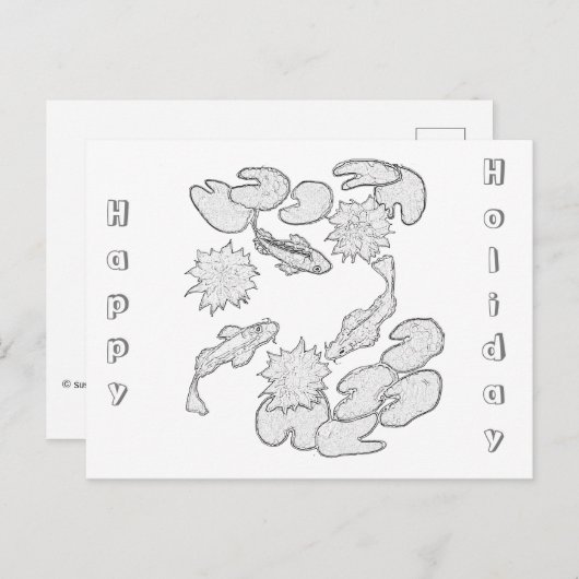 Briefkaart - Koi Pond to Color (Voorkant / Achterkant)