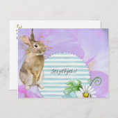 Briefkaart Konijn Floral Stripe (Voorkant / Achterkant)