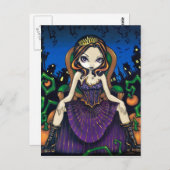 briefkaart "Koningin der Halloween" (Voorkant / Achterkant)