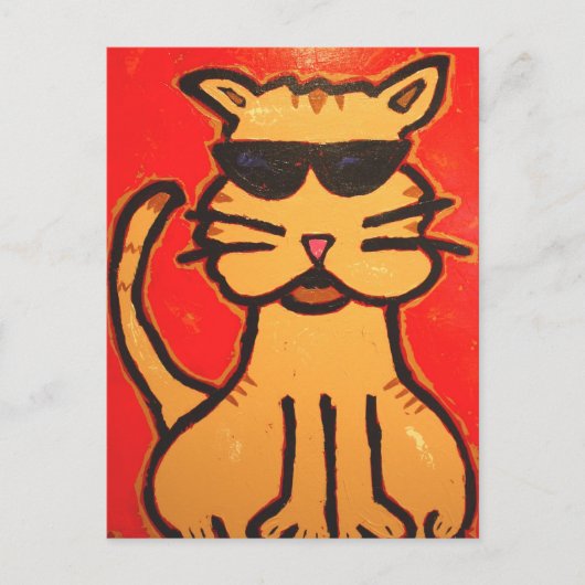 Briefkaart kool kat (Voorkant)