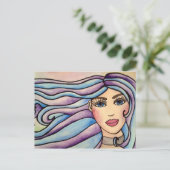 Briefkaart Lady Violet & Blue. (Staand voorkant)