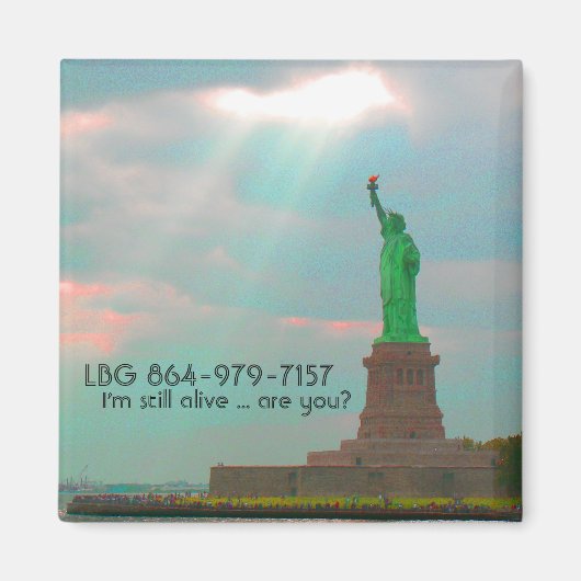 briefkaart, LBG 864-979-7157, ik leef nog..... Magneet (Voorkant)