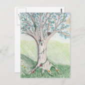 Briefkaart lenteboom (Voorkant / Achterkant)