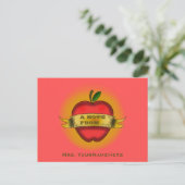 Briefkaart leraar -  Apple-Tattoo (Staand voorkant)