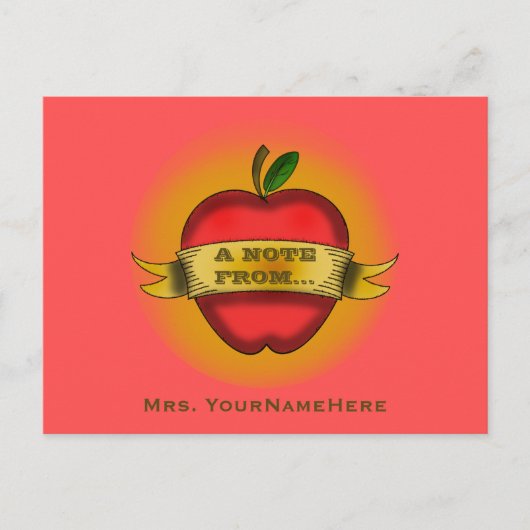 Briefkaart leraar -  Apple-Tattoo (Voorkant)