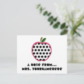 Briefkaart leraar - Polka Dot Apple (Staand voorkant)