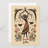 Briefkaart - Libra Celestial Zodiac Art (Voorkant / Achterkant)