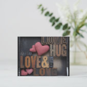 briefkaart liefdesharten (Staand voorkant)