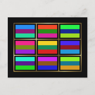 Briefkaart Litouwen Multihue Flags