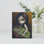 briefkaart "Little Frog Girl" (Staand voorkant)