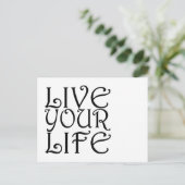 briefkaart "Live je leven" (Staand voorkant)