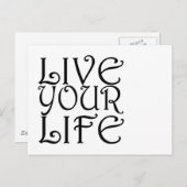 briefkaart "Live je leven" (Voorkant / Achterkant)