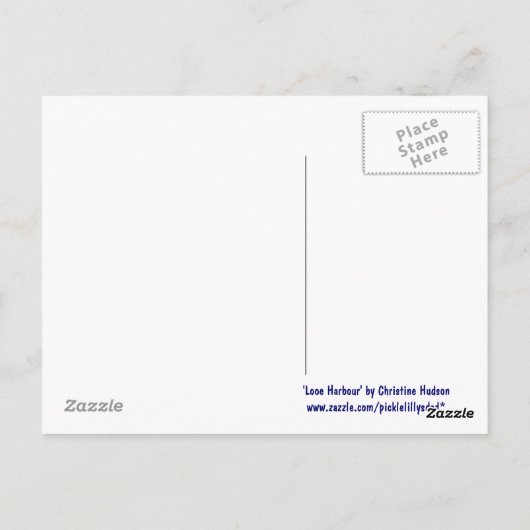 briefkaart "Looe Harbour" (Achterkant)