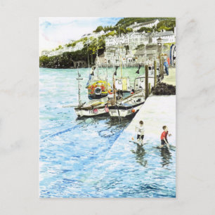 briefkaart "Looe Harbour"