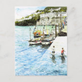 briefkaart "Looe Harbour" (Voorkant)