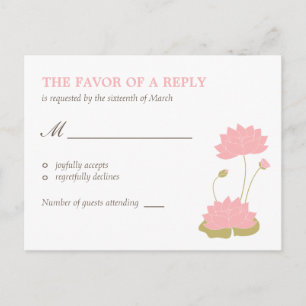 Briefkaart Lotus Bloom Wedding RSVP
