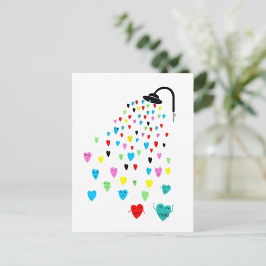 briefkaart "Love Shower" (Staand voorkant)