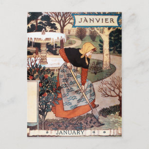 Briefkaart: maand januari - Janvier Briefkaart