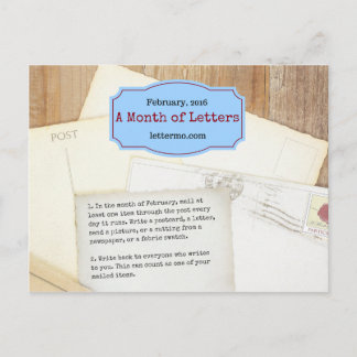 Briefkaart maand letters