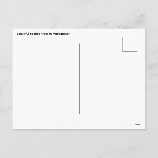 Briefkaart Madagaskar (Achterkant)