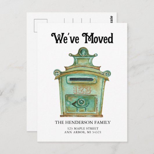 Briefkaart  mailbox Moving Announcement (Voorkant / Achterkant)