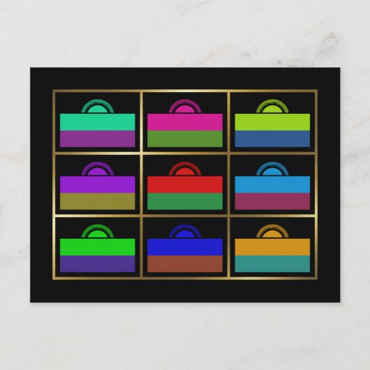 Briefkaart Malawi Multihue Flags (Voorkant)