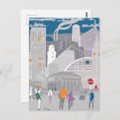 Briefkaart Manchester Illustratie Artwork (Voorkant / Achterkant)